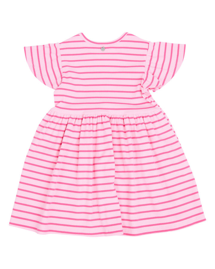 LULU RIB DRESS - PINK