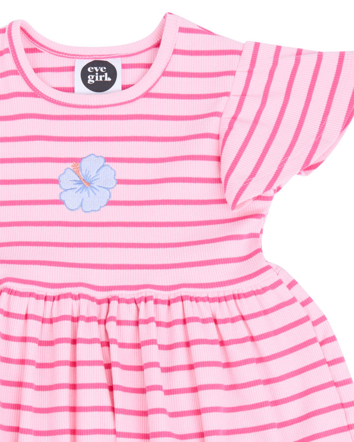 LULU RIB DRESS - PINK