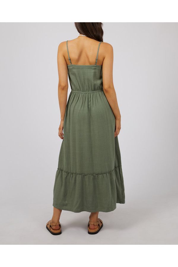 LUXE LINEN MAXI DRESS - KHAKI