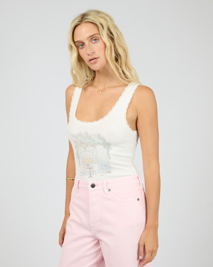 MAISON LACE TANK - VINTAGE WHITE
