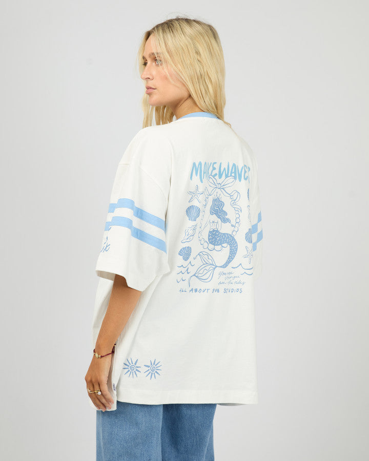 Make Waves Oversized Tee - Vintage White