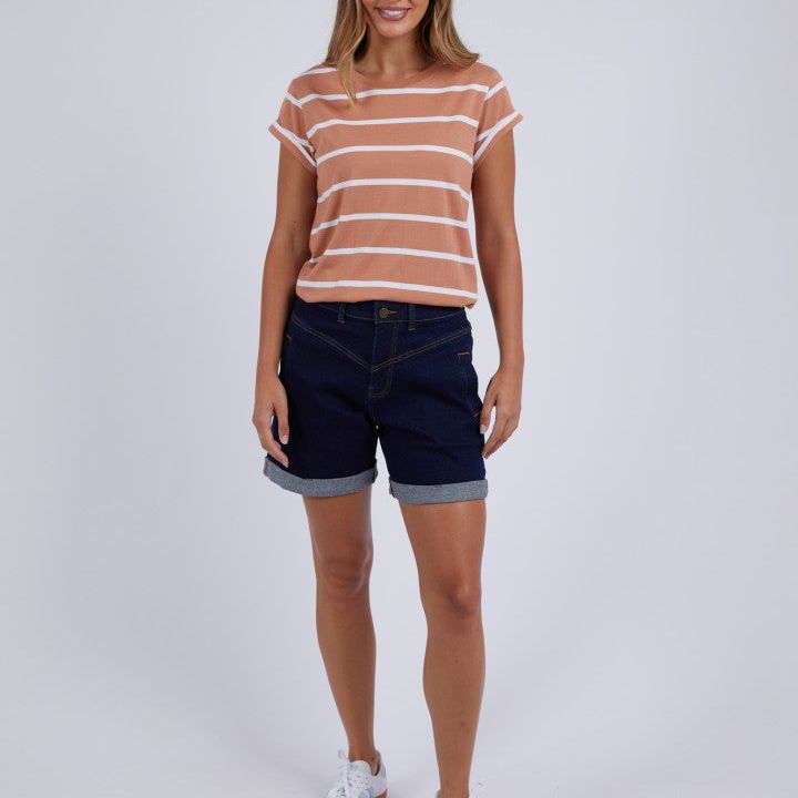 MANLY STRIPE TEE - CLAY
