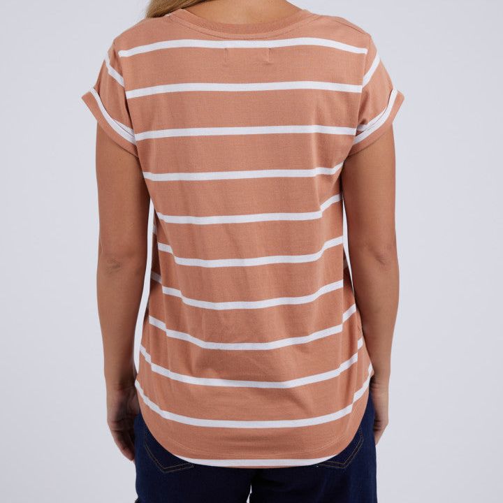 MANLY STRIPE TEE - CLAY