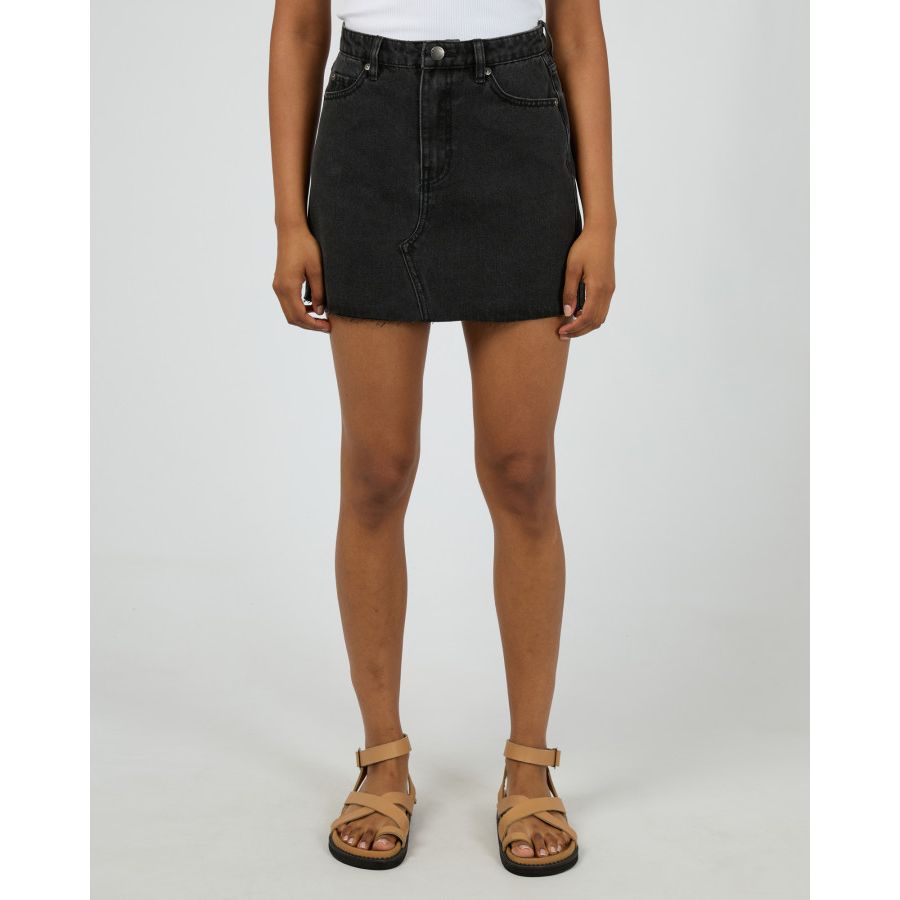 MARGOT DENIM SKIRT - WASHED BLACK