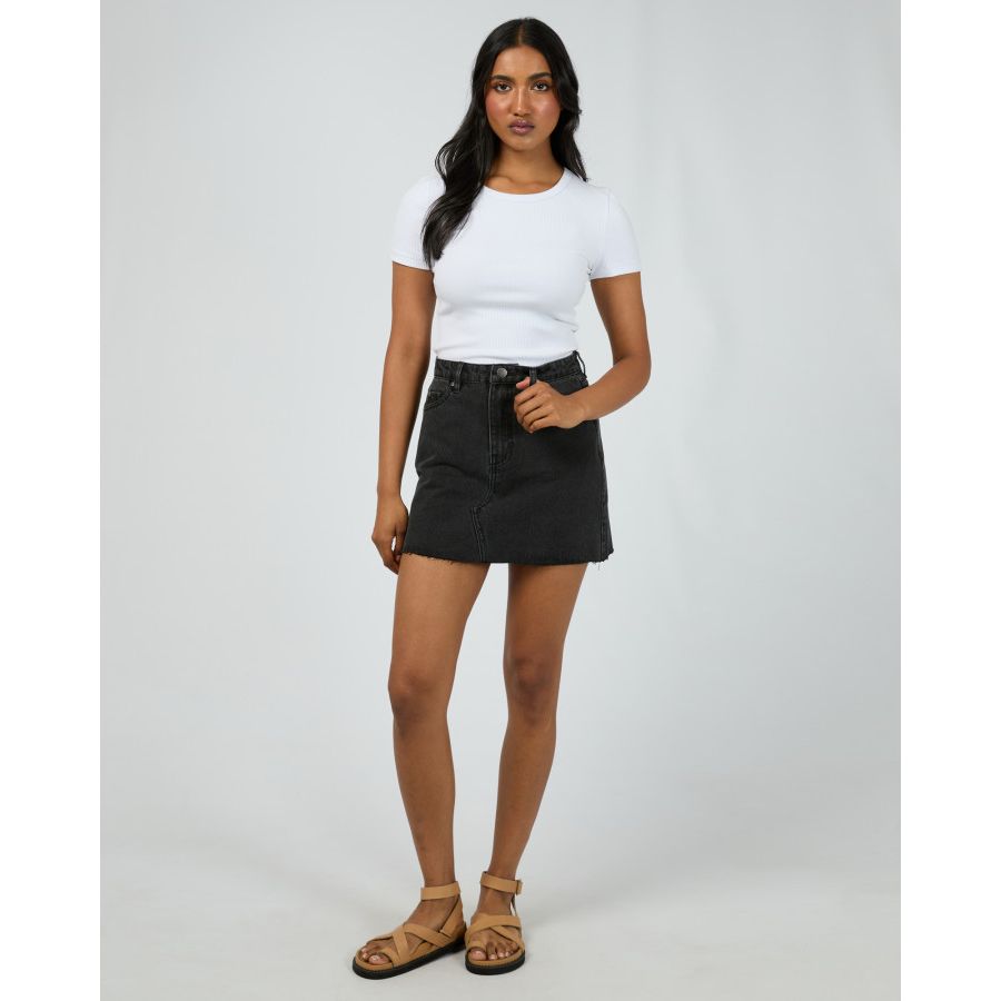 MARGOT DENIM SKIRT - WASHED BLACK