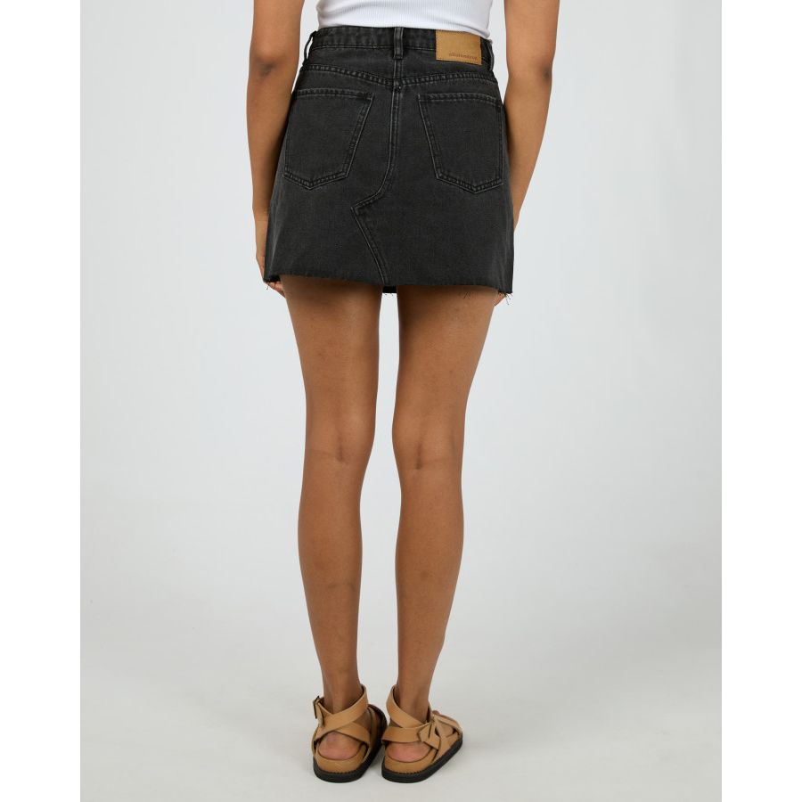 MARGOT DENIM SKIRT - WASHED BLACK
