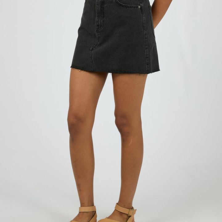 MARGOT DENIM SKIRT - WASHED BLACK