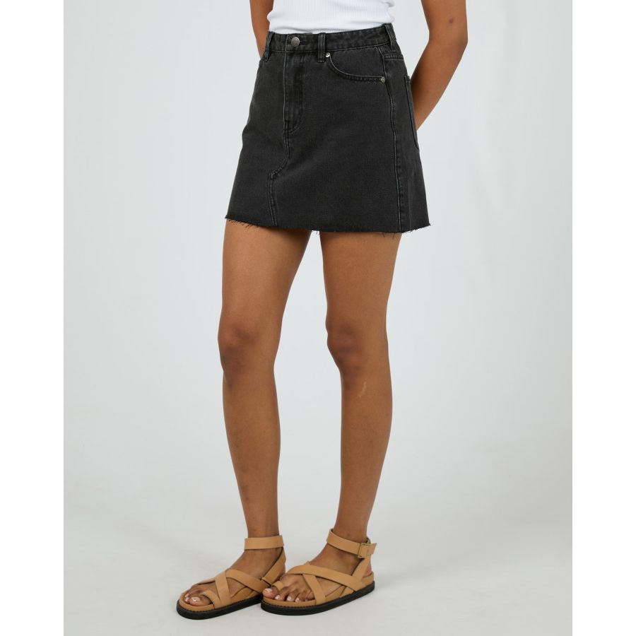 MARGOT DENIM SKIRT - WASHED BLACK