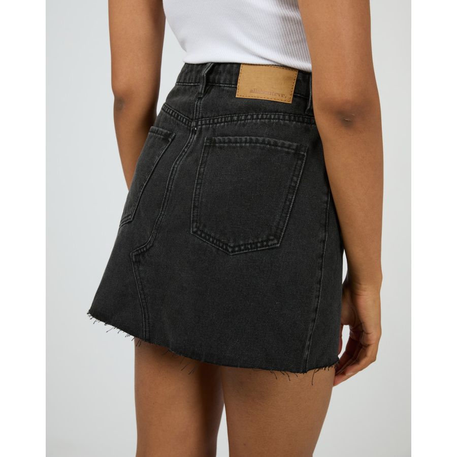 MARGOT DENIM SKIRT - WASHED BLACK