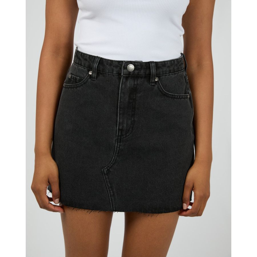 MARGOT DENIM SKIRT - WASHED BLACK
