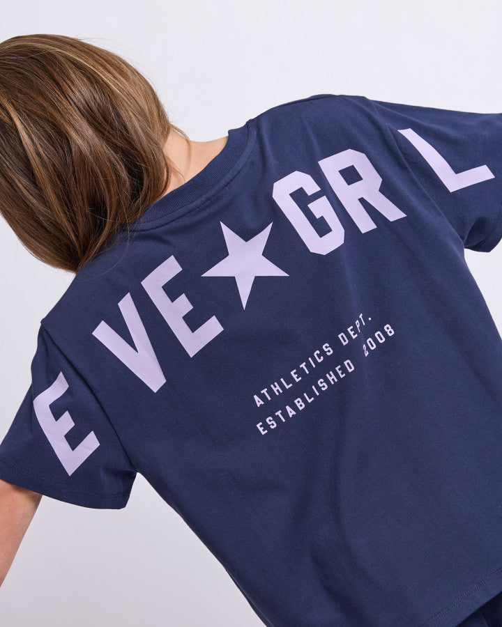 MOTION TEE NAVY / LILAC - TWEEN