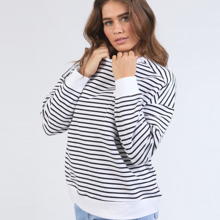 ORIGINAL STRIPE CREW - White/Black