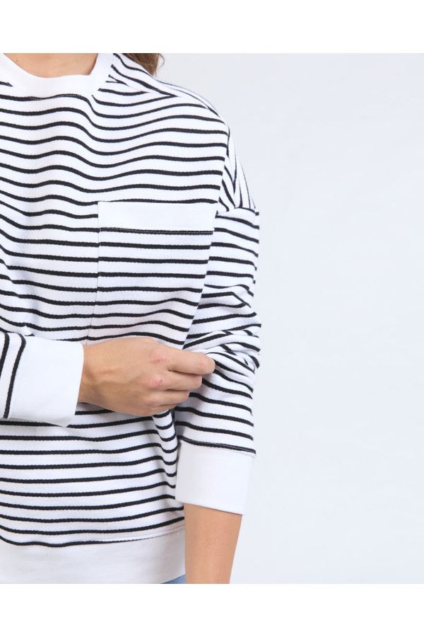 ORIGINAL STRIPE CREW - White/Black