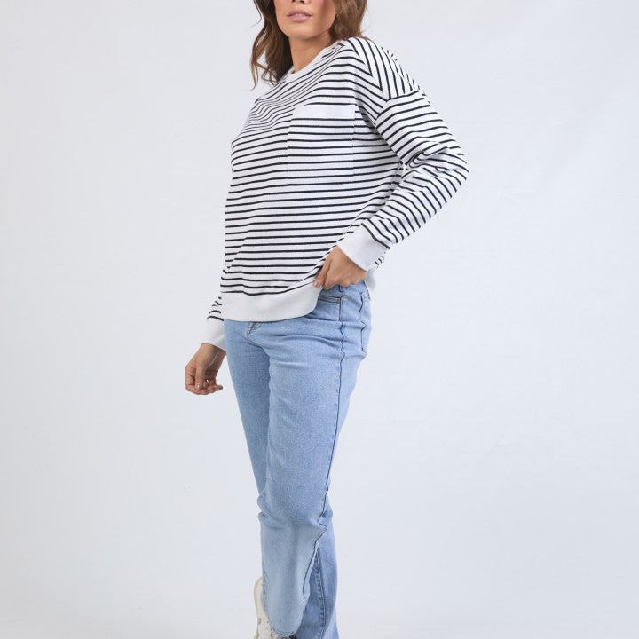 ORIGINAL STRIPE CREW - White/Black