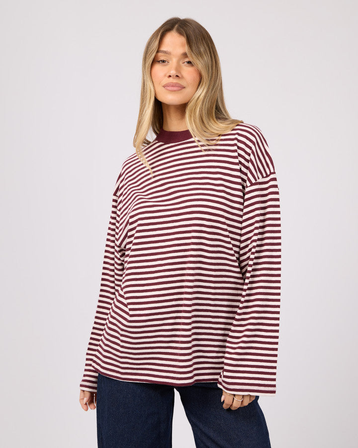 PALOMA LS STRIPE TEE - PORT