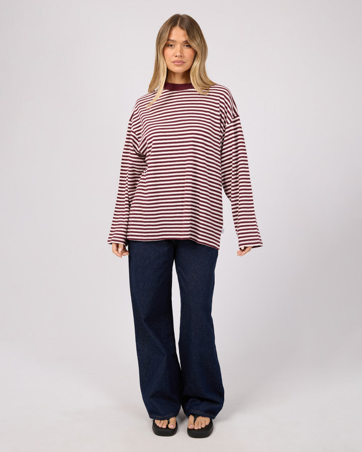 PALOMA LS STRIPE TEE - PORT