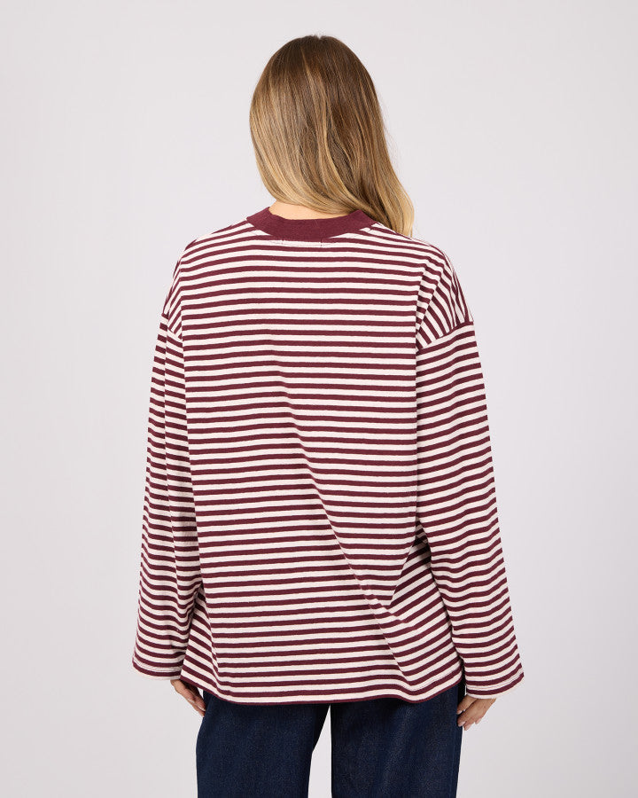 PALOMA LS STRIPE TEE - PORT