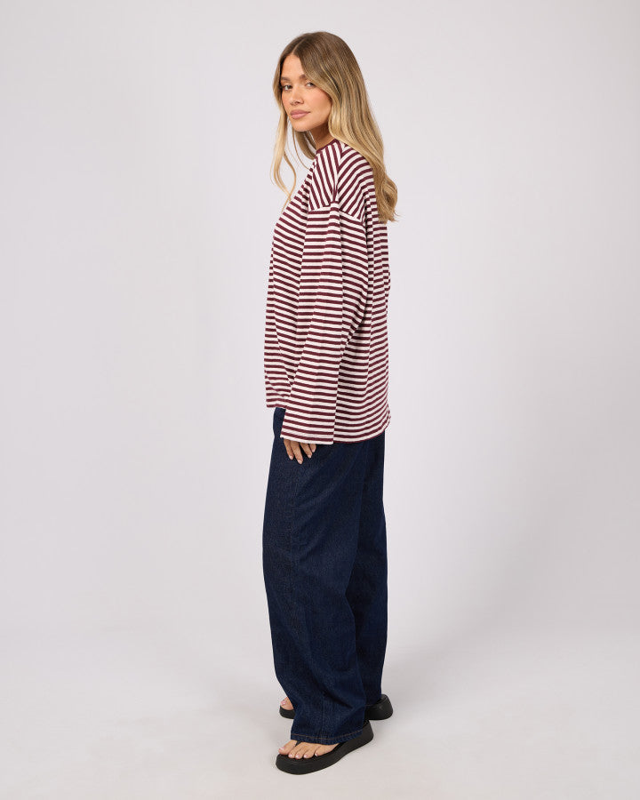 PALOMA LS STRIPE TEE - PORT