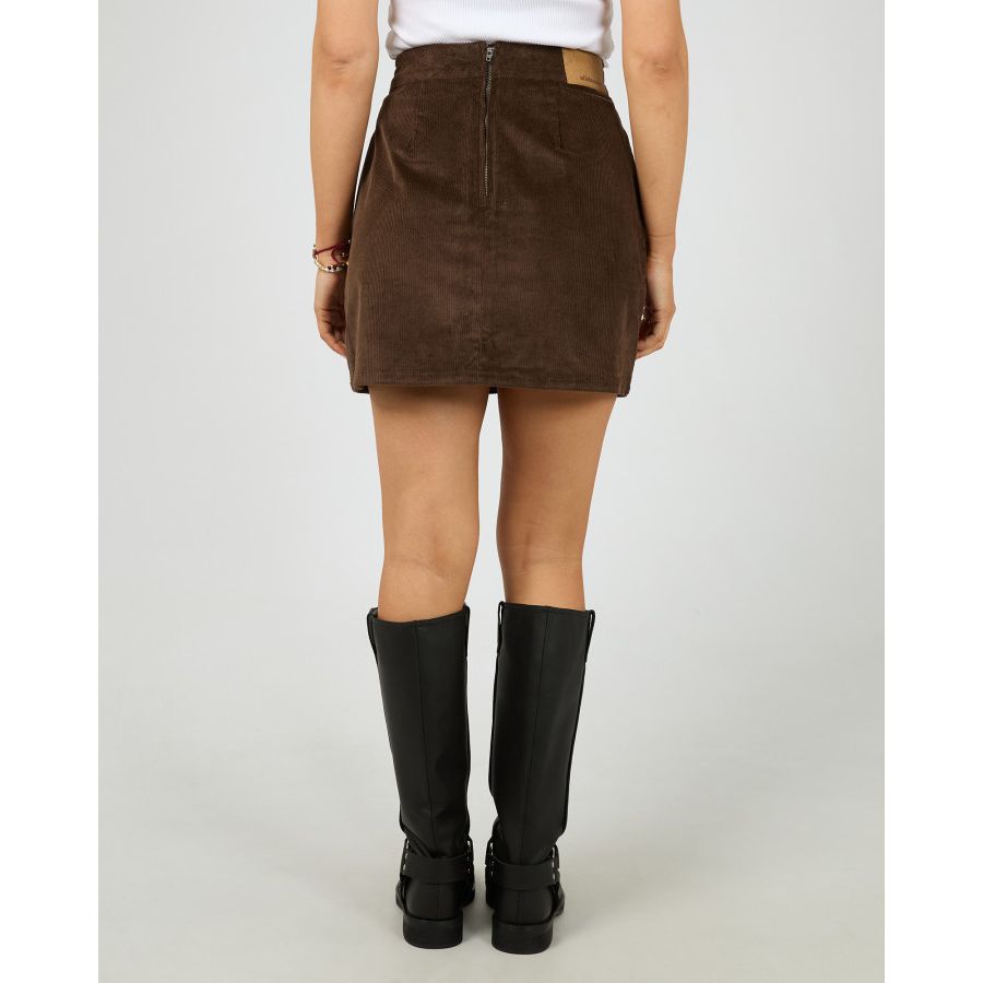 PARKER CORD SKIRT - BROWN