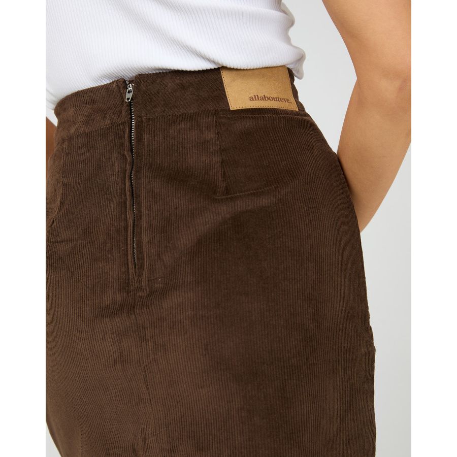 PARKER CORD SKIRT - BROWN