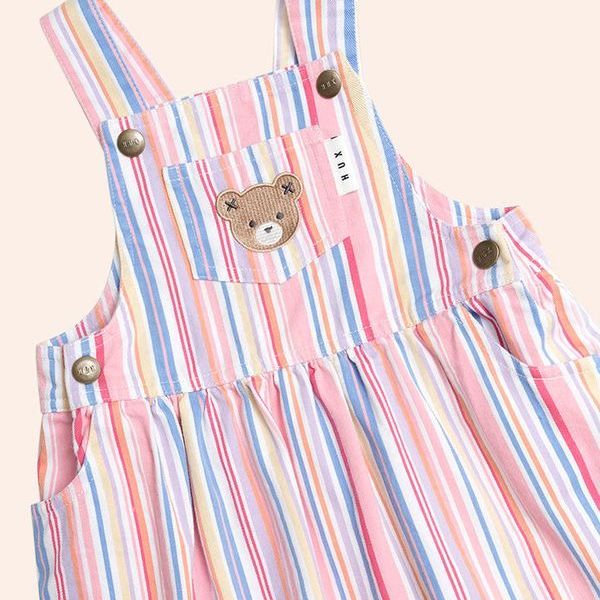 Pastel Stripe Pinafore Dress