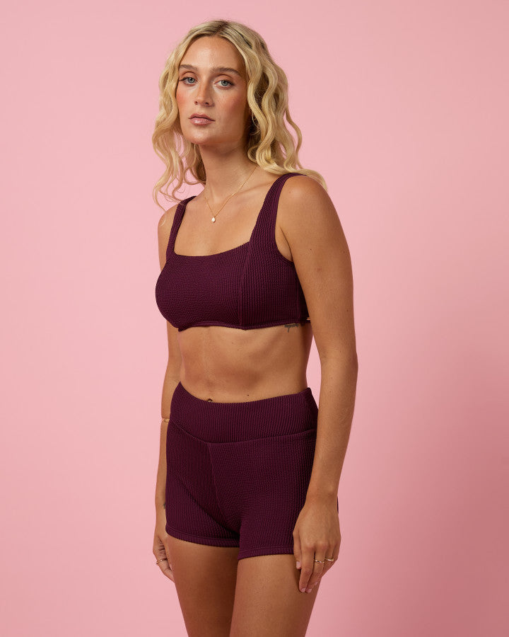 PHOENIX RIB BOY LEG PANT - WINE