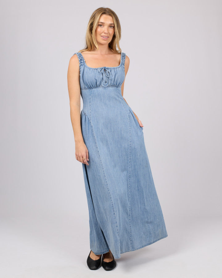 Poppy Denim Dress - Light Blue