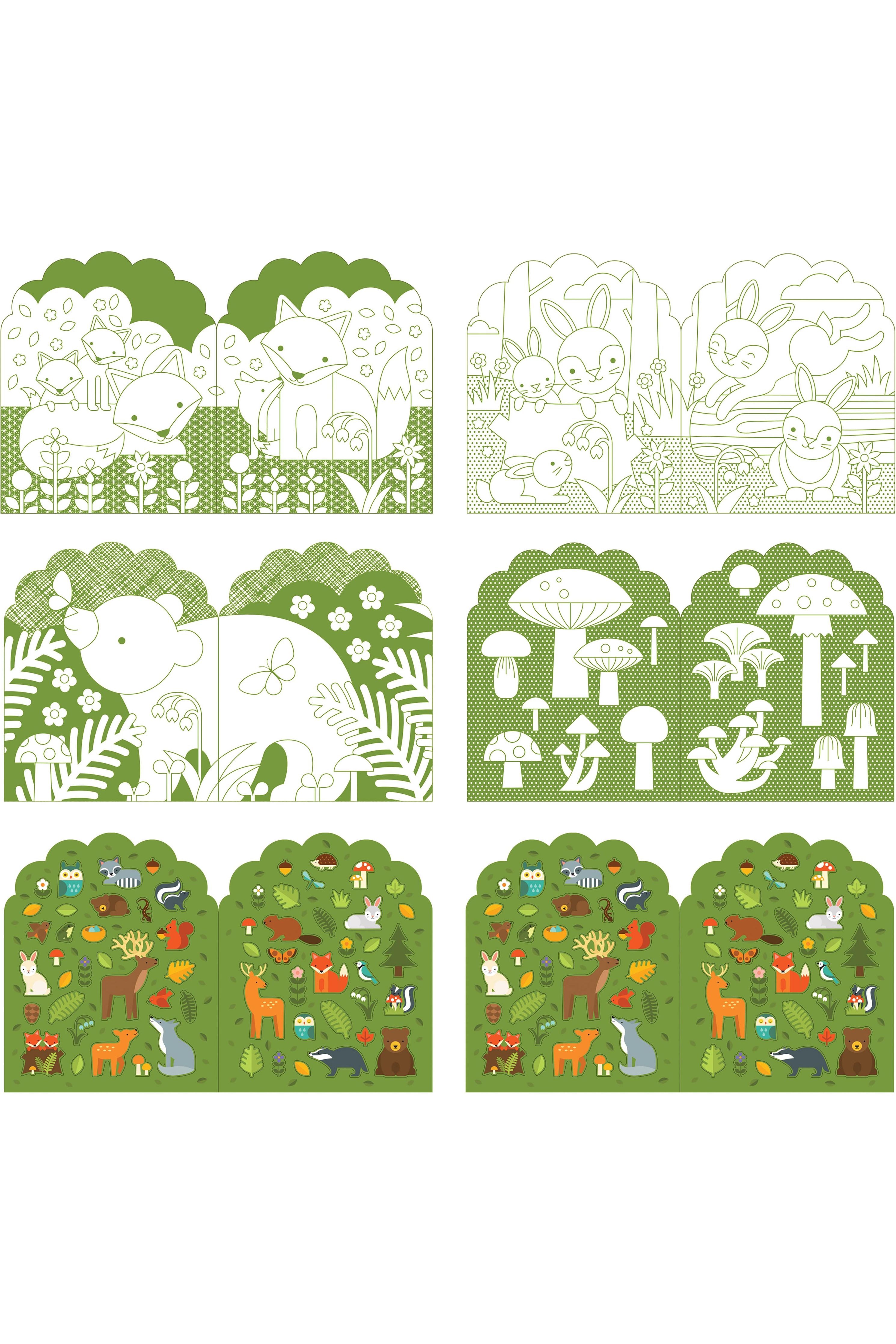Colouring Book + Stickers - Woodland Animals