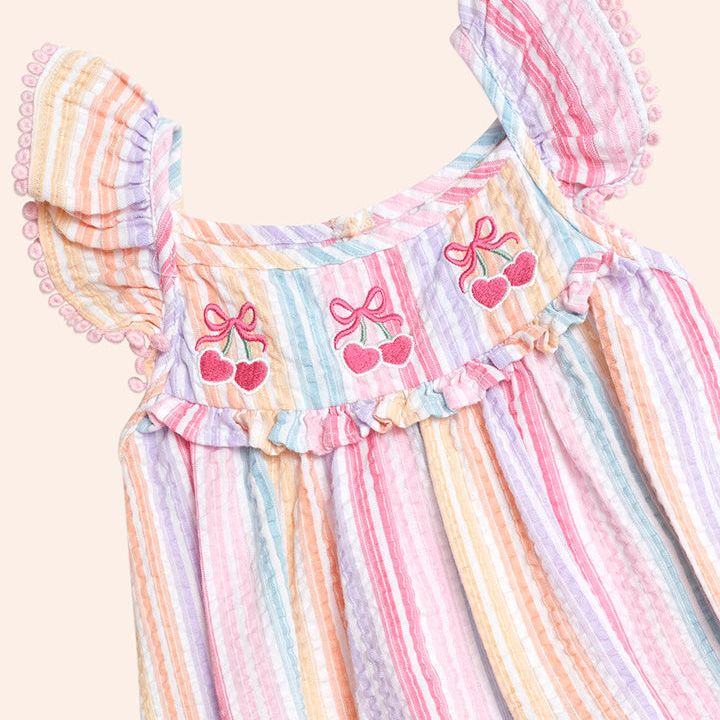 Rainbow Stripe Frill Playsuit