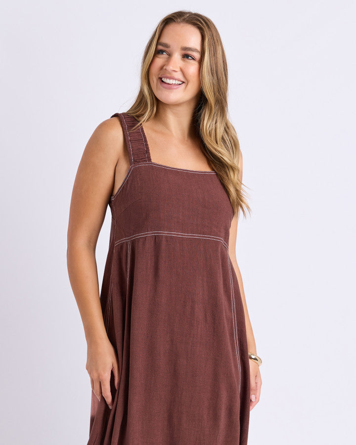 SAGE DRESS - CHOCOLATE