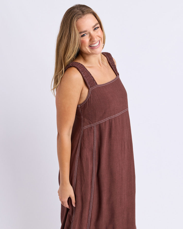 SAGE DRESS - CHOCOLATE