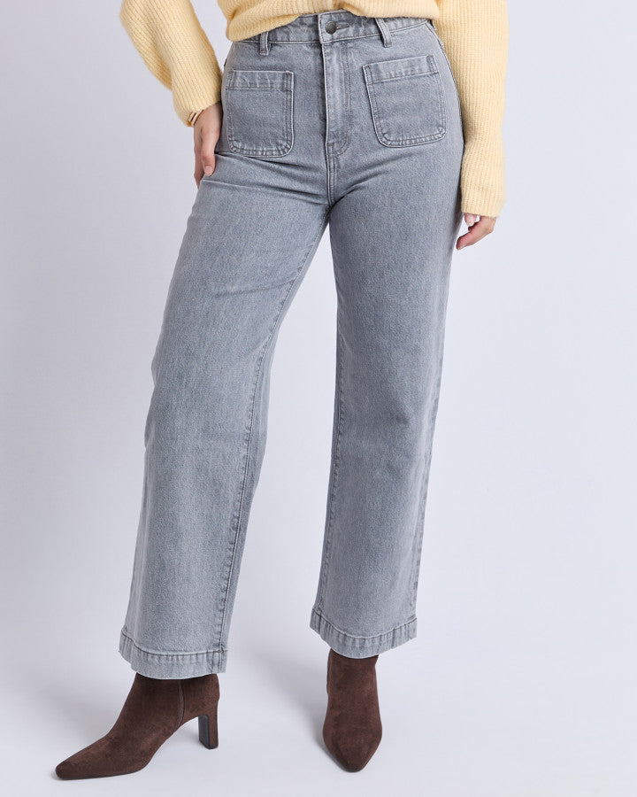 SARAH WIDE LEG JEAN - WASHED GREY