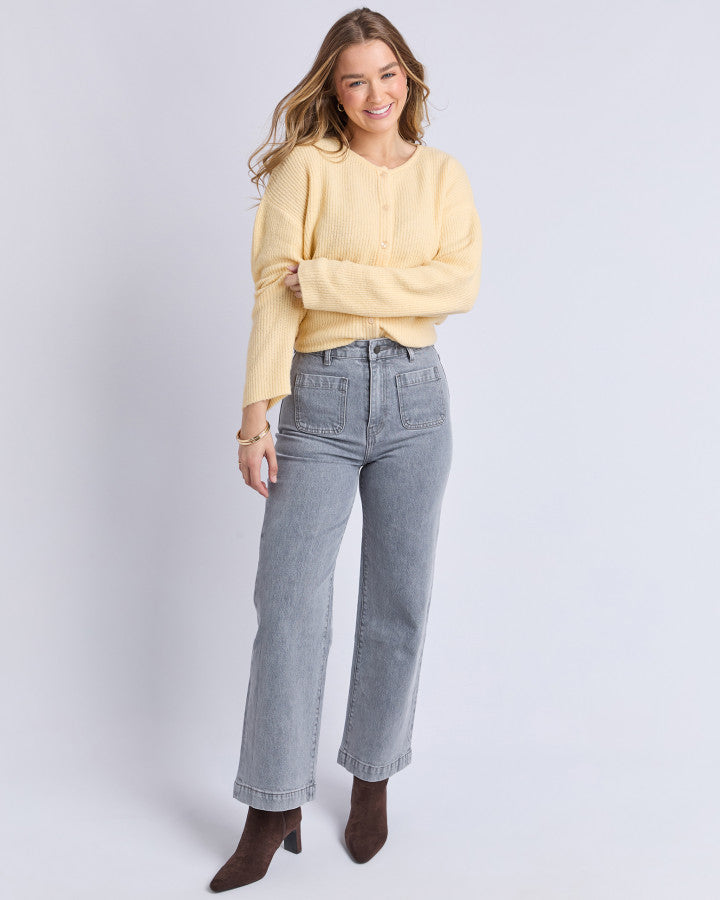 SARAH WIDE LEG JEAN - WASHED GREY