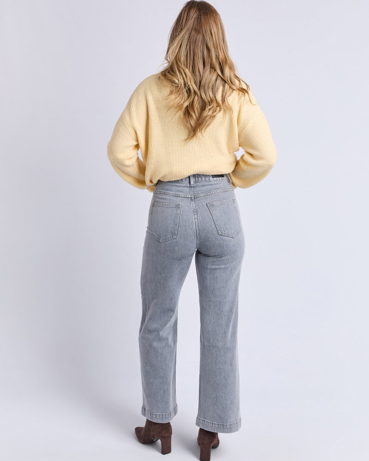 SARAH WIDE LEG JEAN - WASHED GREY