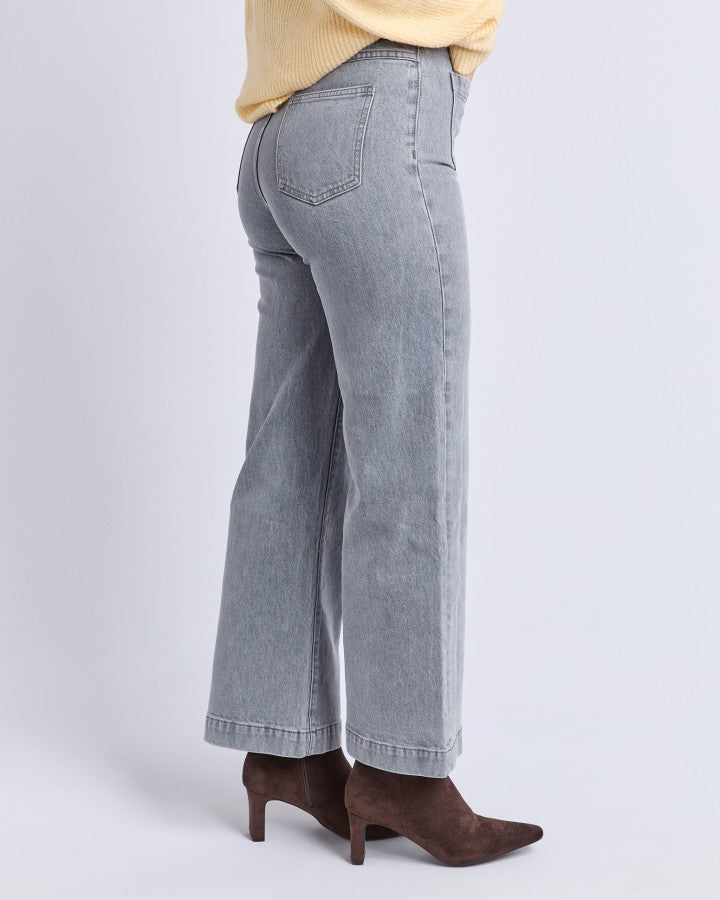 SARAH WIDE LEG JEAN - WASHED GREY