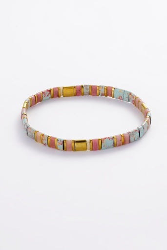 Tile bracelet - Teal / Blush