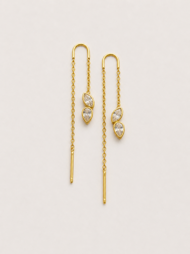 Ingrid Thread Earring - Gold