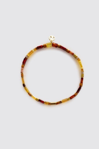 Tile bracelet - Red/Gold