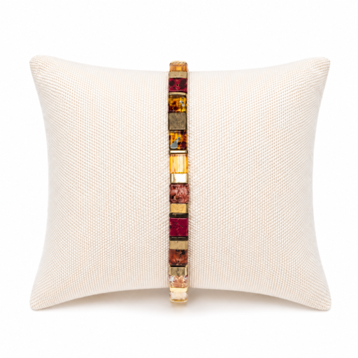 Tile bracelet - Red/Gold