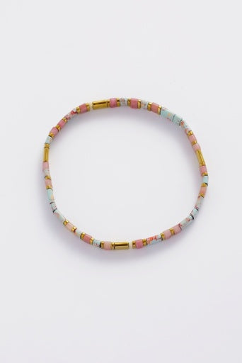 Tile bracelet - Teal / Blush