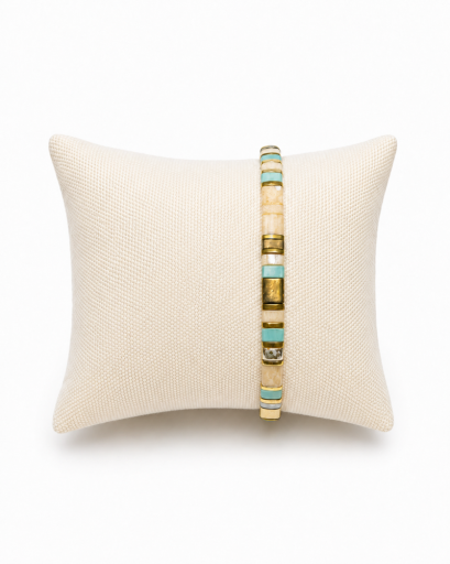 Tile bracelet - Teal/Cream