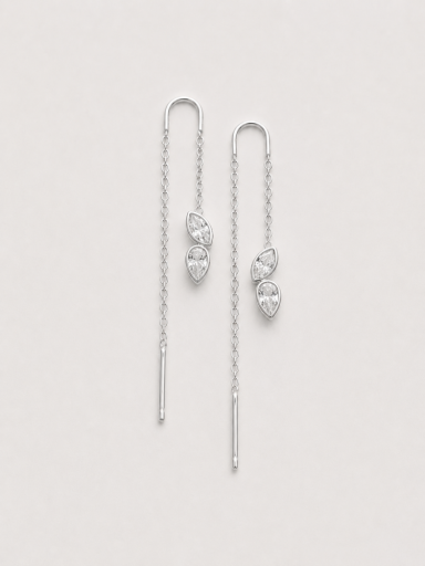 Ingrid Thread Earring - Silver