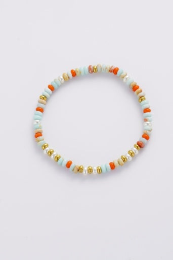 Bea Bracelet - Teal/Orange