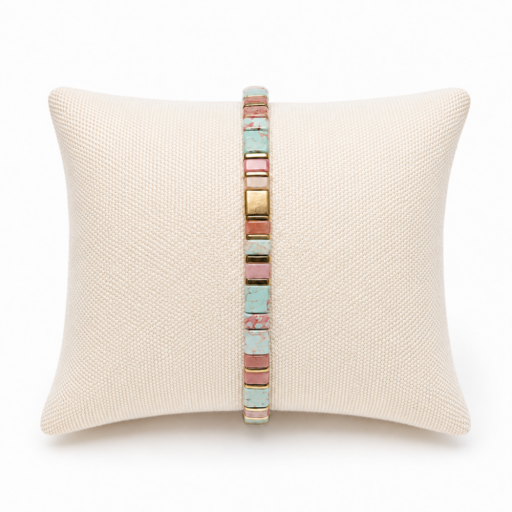 Tile bracelet - Teal / Blush