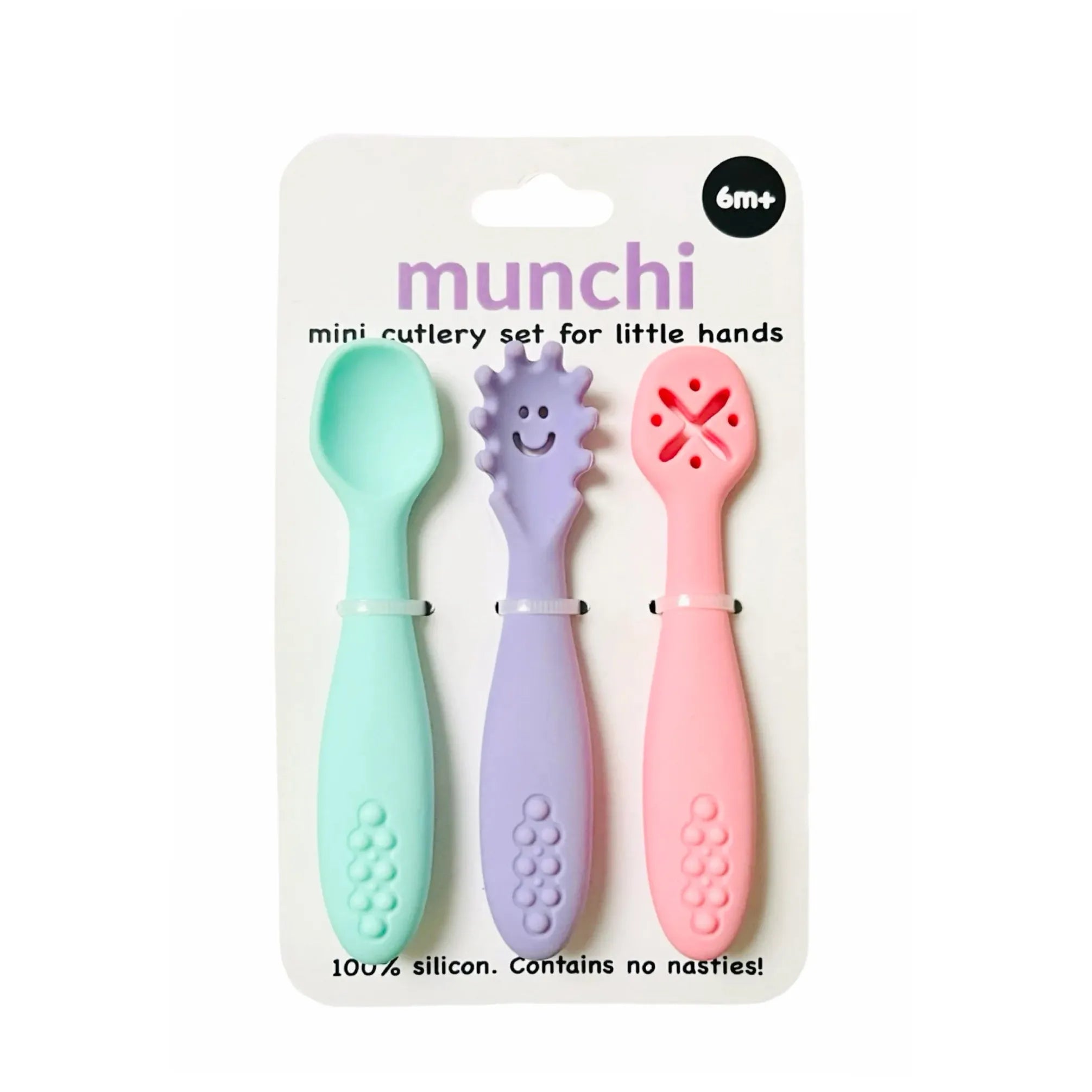 Silicone Bowl & Mini Cutlery Set - Purple Bowl/Sherbet Cutlery Set