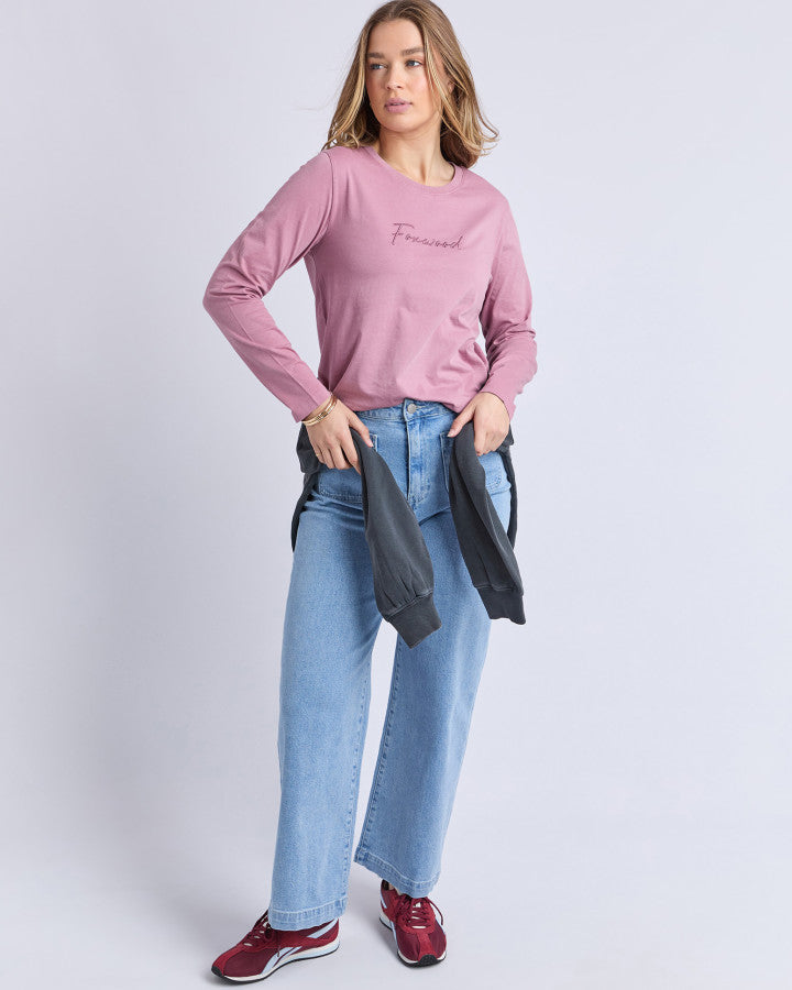 SIGNATURE LONG SLEEVE TEE - DUSTY ROSE