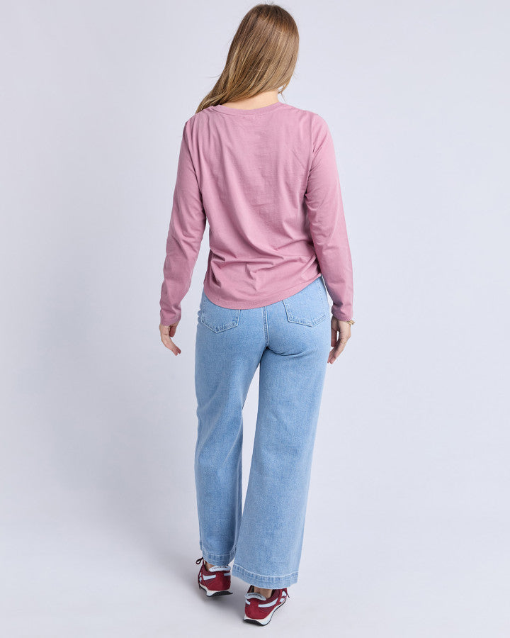 SIGNATURE LONG SLEEVE TEE - DUSTY ROSE