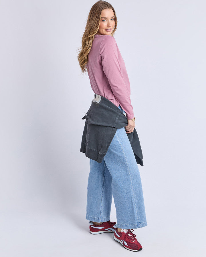 SIGNATURE LONG SLEEVE TEE - DUSTY ROSE
