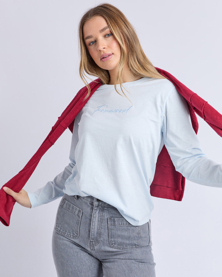 SIGNATURE LONG SLEEVE TEE - ICE BLUE