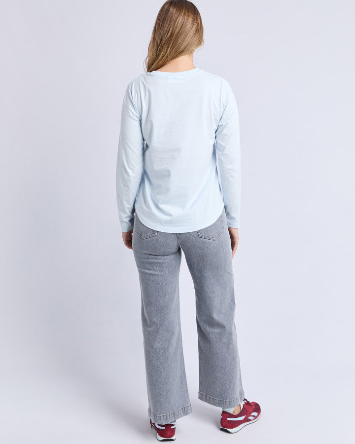 SIGNATURE LONG SLEEVE TEE - ICE BLUE